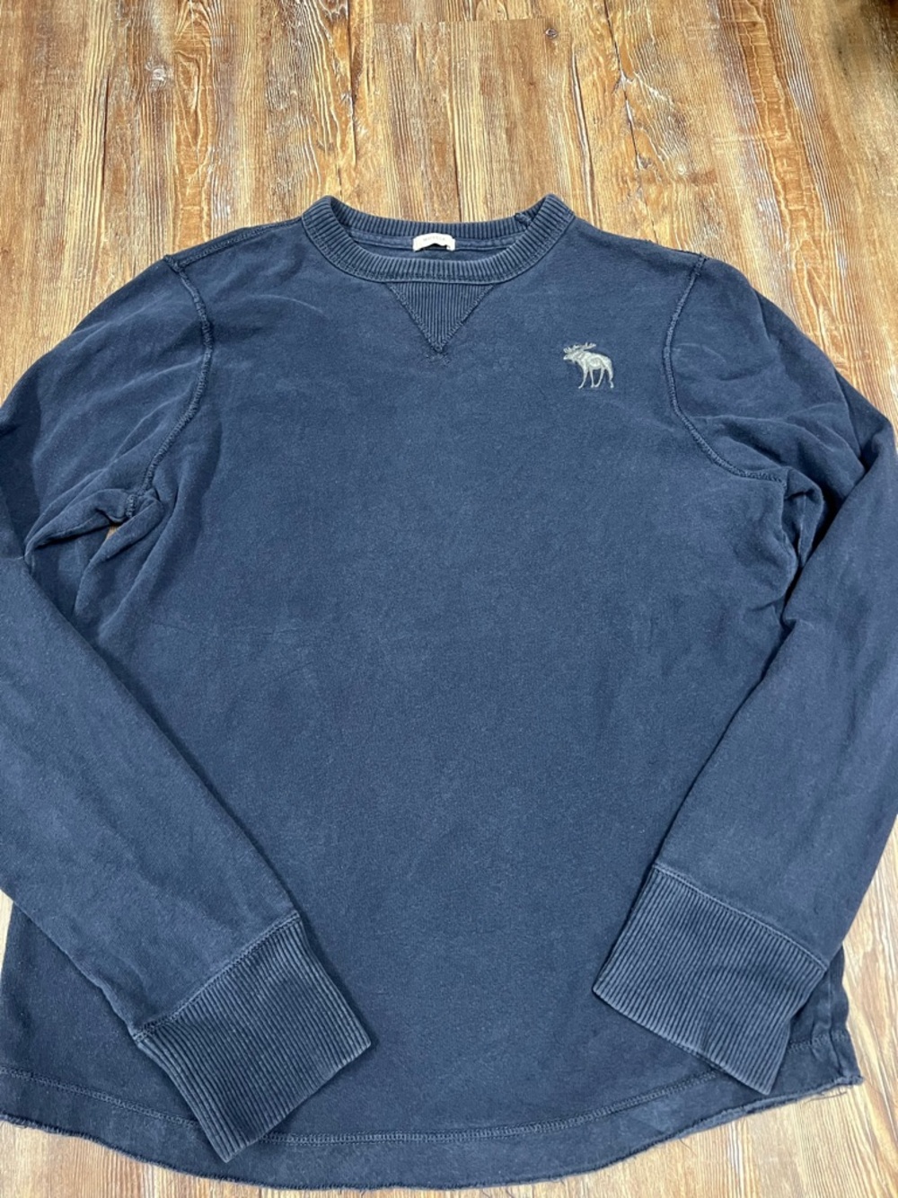 Y2K Abercrombie & Fitch preppy navy blue crewneck